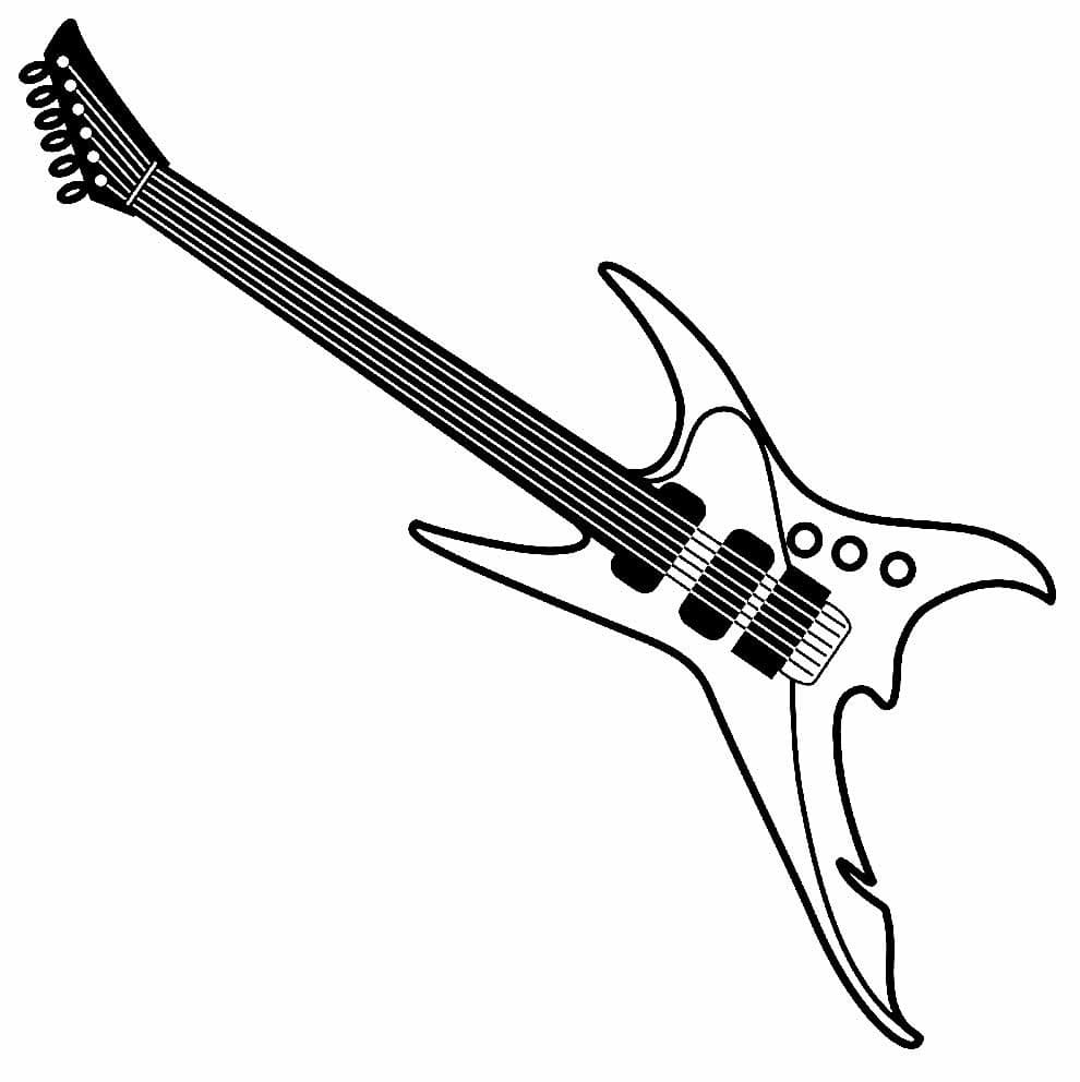 Desenho deGuitarra Elétrica Grátis para colorir