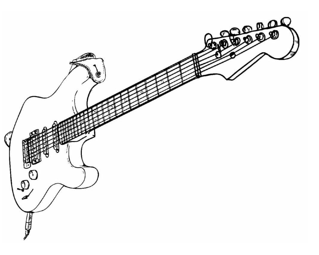 Desenho deGuitarra Grátis para colorir