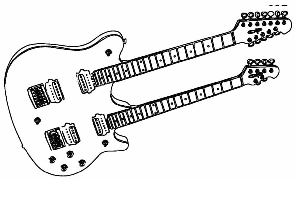 Desenho deGuitarra Imprimível para colorir