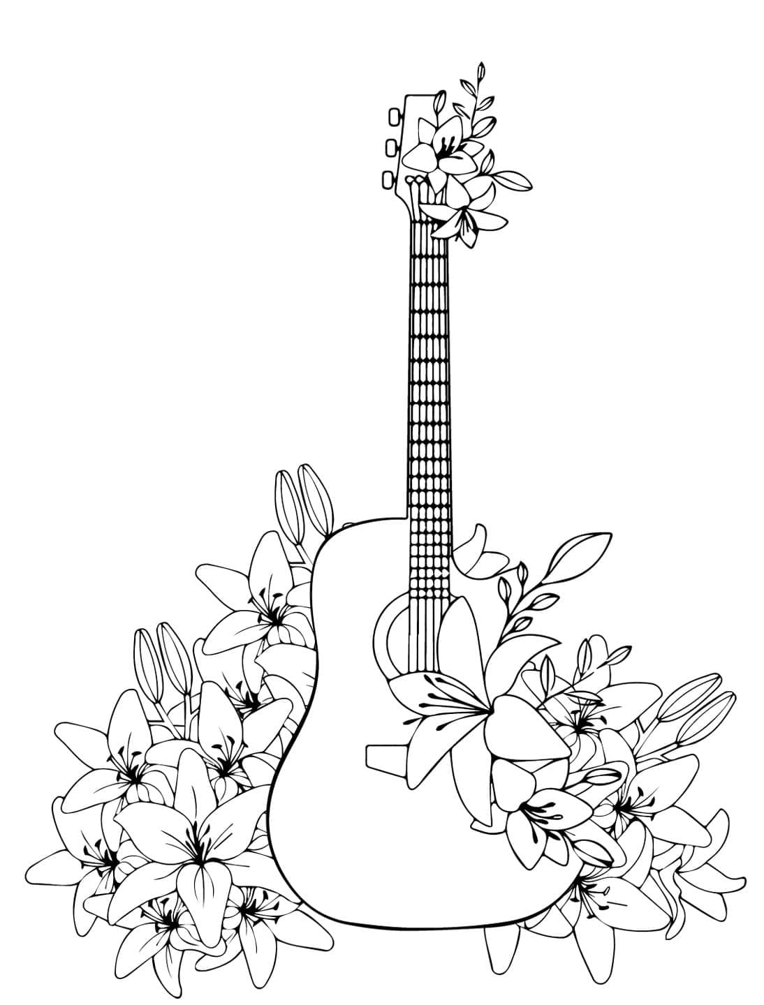 Desenho deGuitarra Incrível para colorir