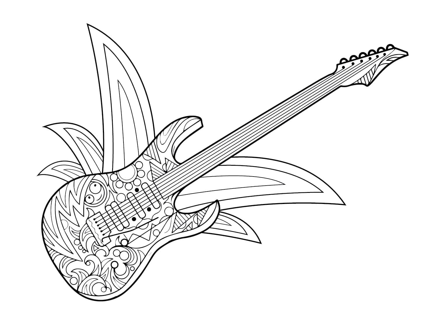 Desenho deGuitarra Para Adultos para colorir