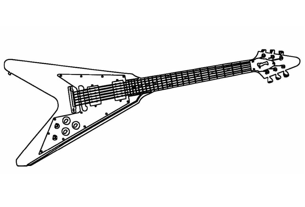 Desenho deGuitarra Para Crianças para colorir