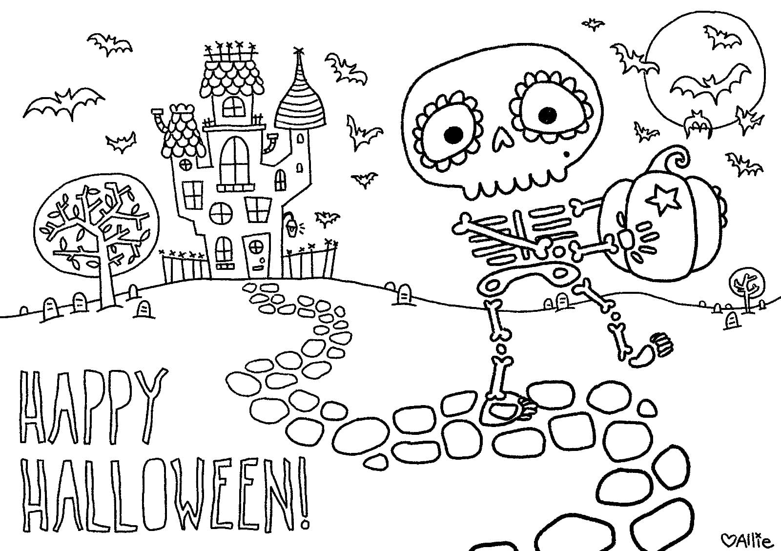 Desenho deHalloween Grátis Para Crianças para colorir