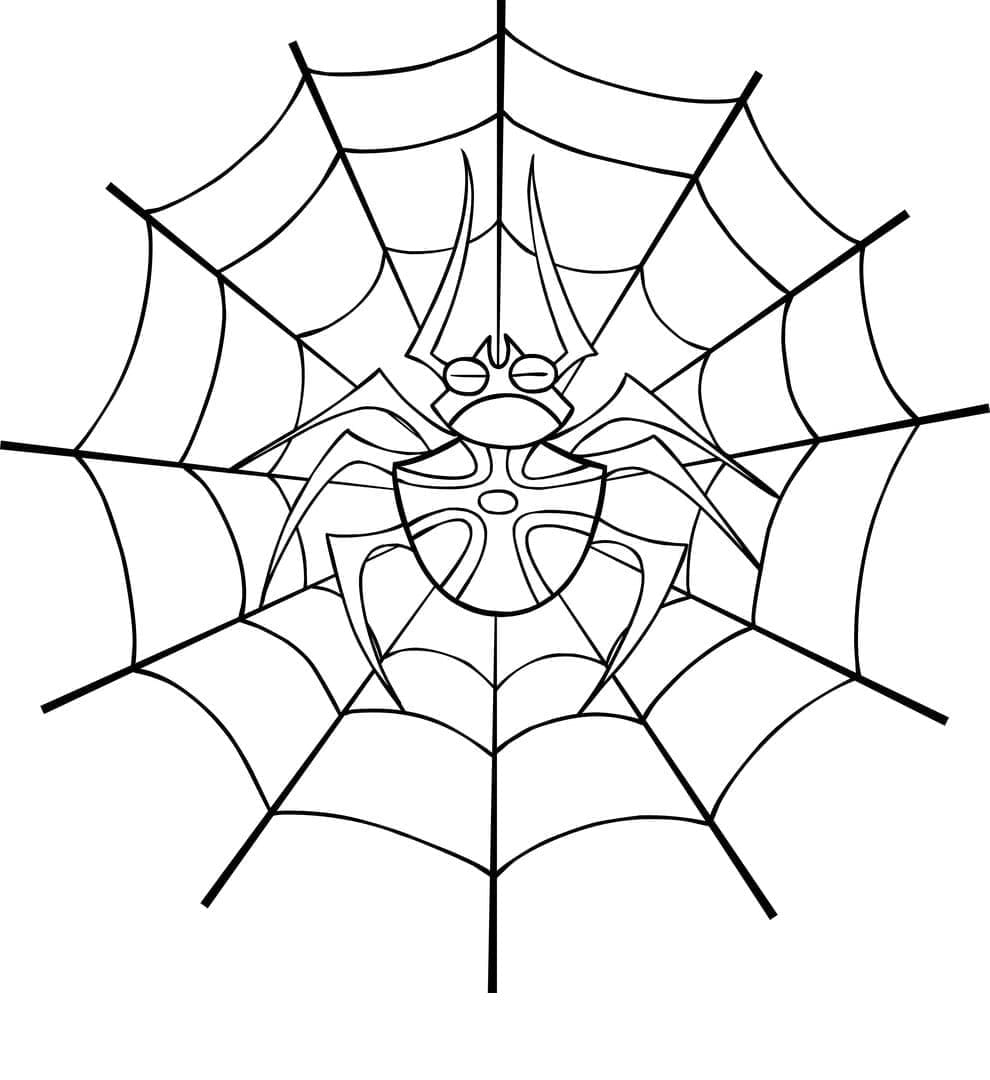 Desenho deHalloween Teia de Aranha para colorir