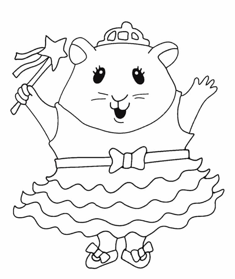 Desenho deHamster Feliz para colorir