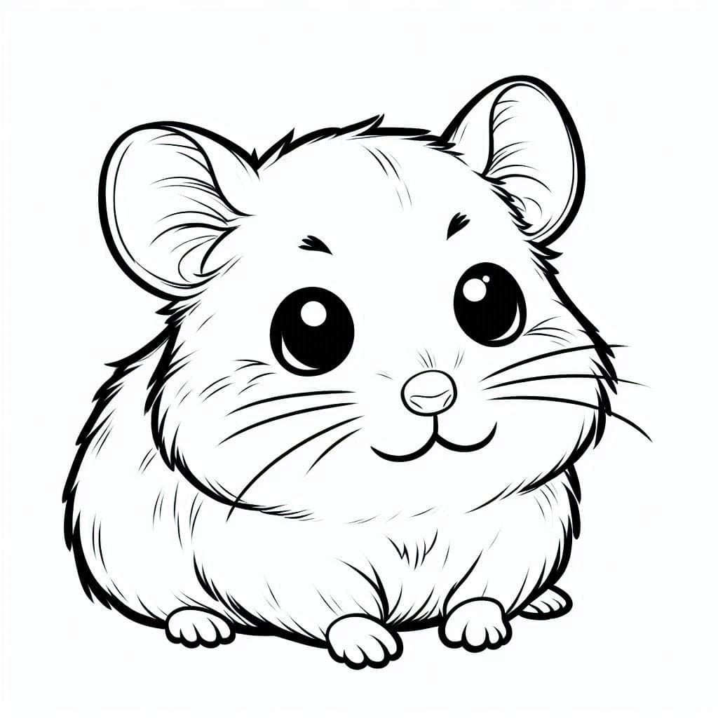 Desenho de Hamster Fofo para colorir