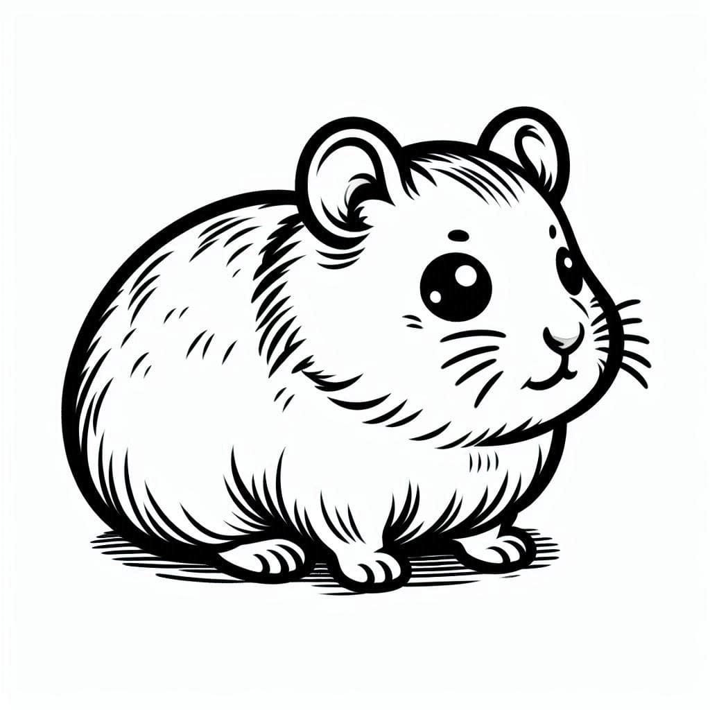 Desenho deHamster Kawaii para colorir