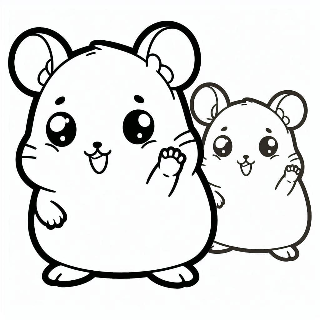 Desenho deHamsters Fofos para colorir