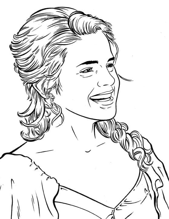 Desenho deHermione Granger Feliz para colorir