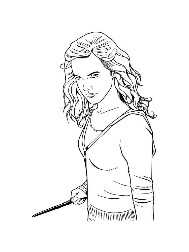 Desenho deHermione Granger de Happy Potter para colorir