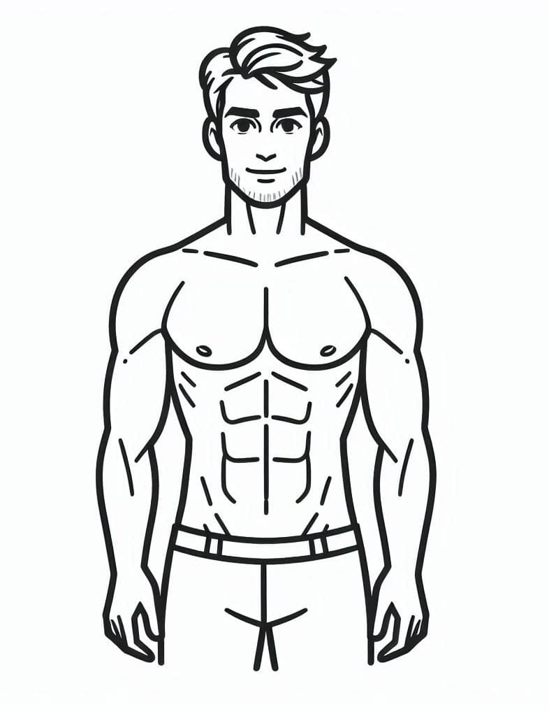 Desenho deHomem Musculoso para colorir