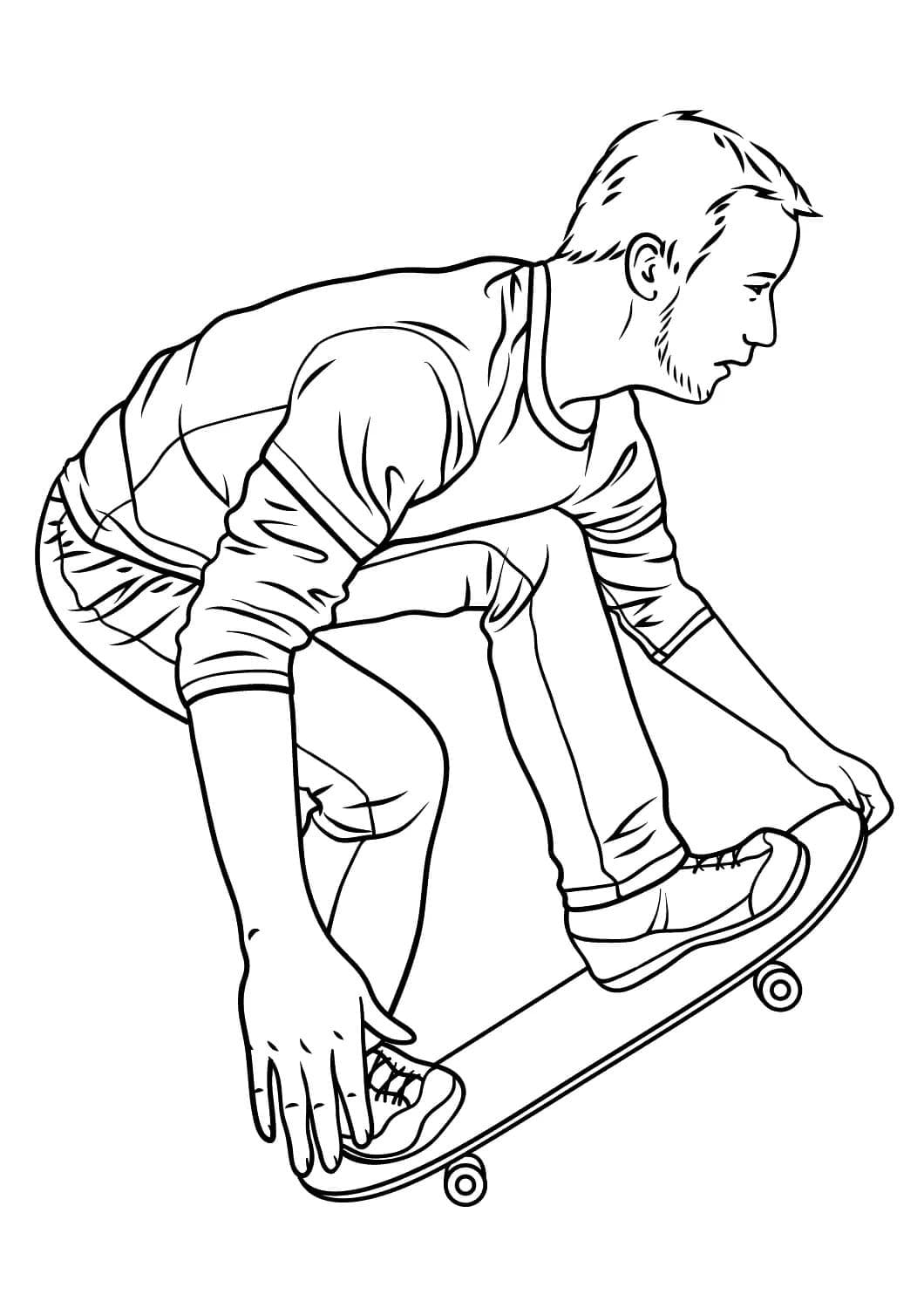 Desenho deHomem em um Skate para colorir