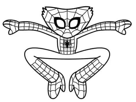 Desenho deHuggy Wuggy Homem-Aranha para colorir