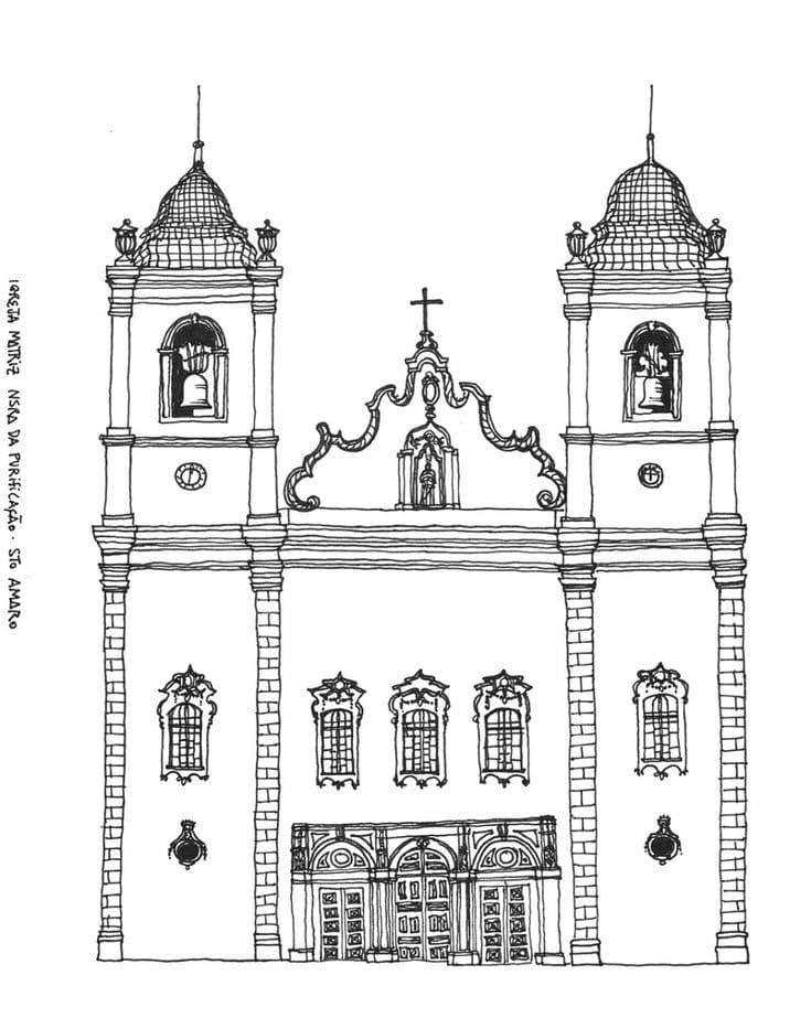 Desenho deIgreja Barroca 3 para colorir