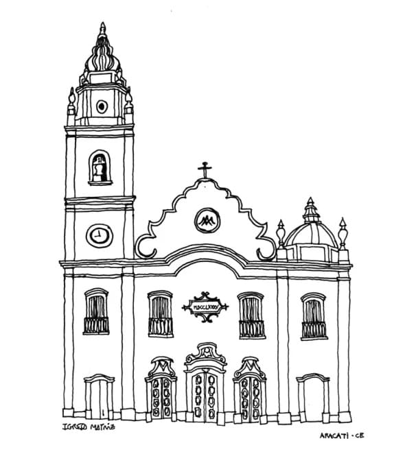 Desenho deIgreja Barroca 4 para colorir