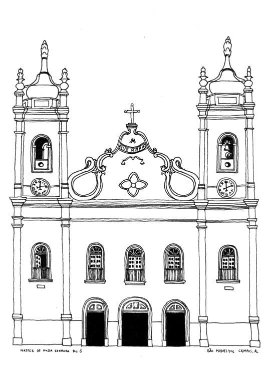 Desenho deIgreja Barroca 6 para colorir