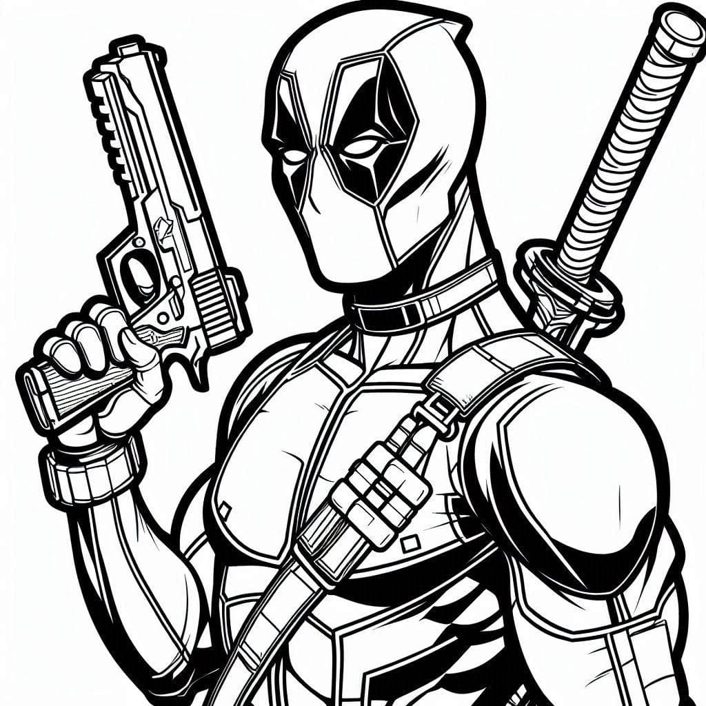 Desenho deImagem Muito Legal Do Deadpool para colorir