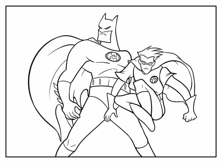 Desenho deImagem de Batman e Robin para colorir