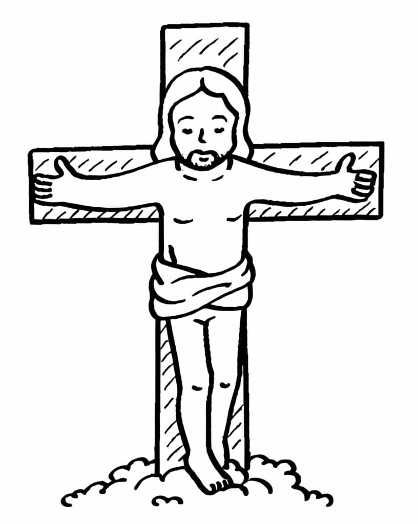 Desenho deImagem de Crucificação de Jesus para colorir