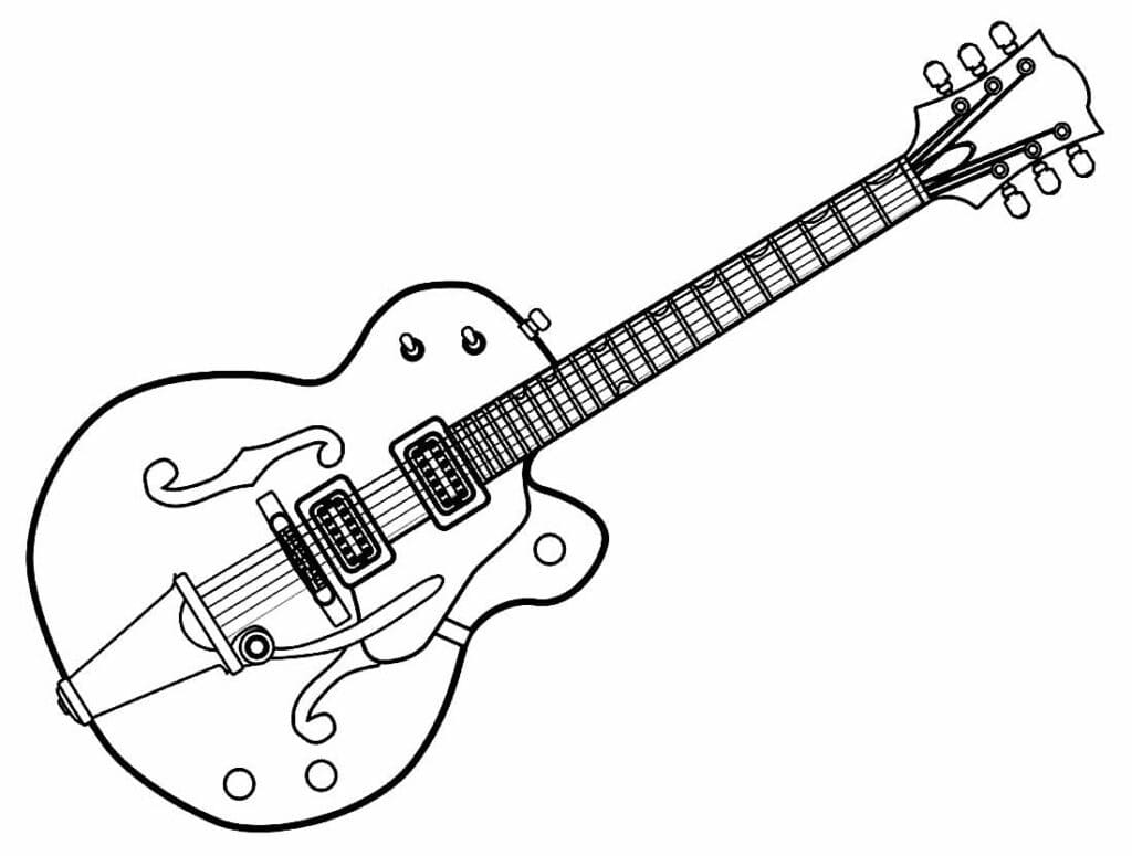 Desenho deImagem de Guitarra para colorir