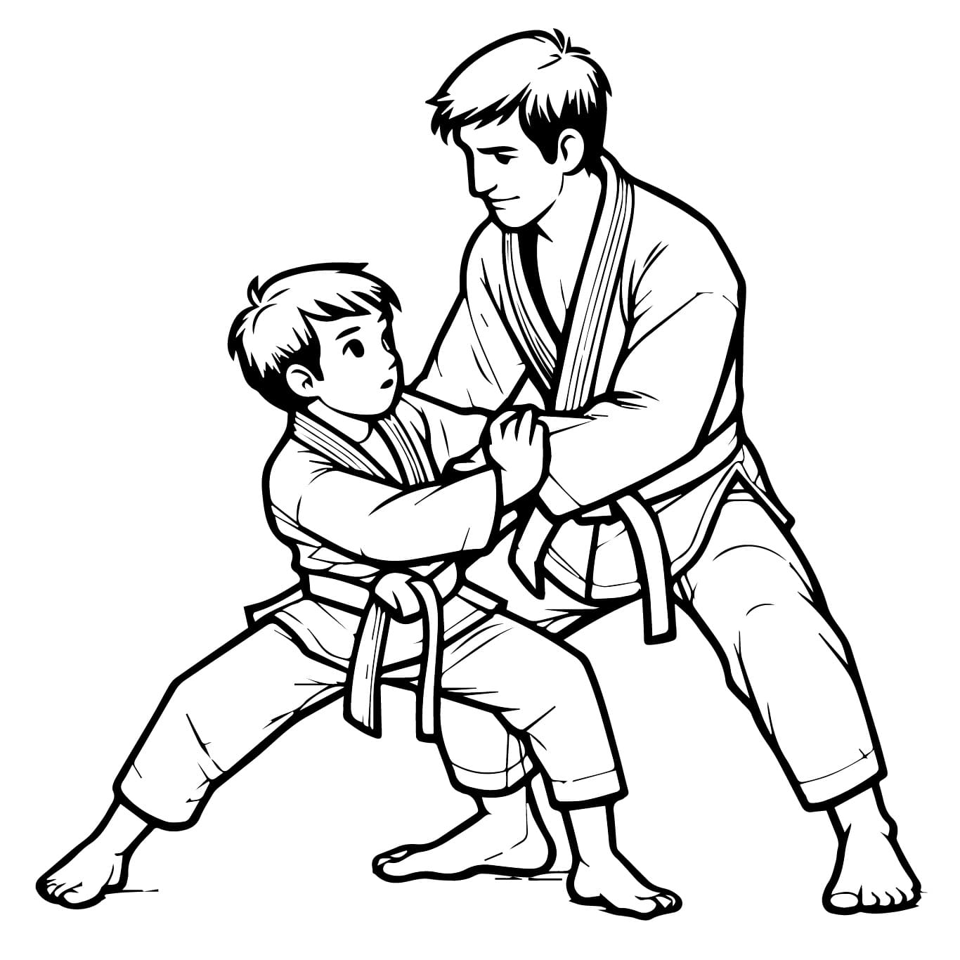 Desenho deImagem de Jiu Jitsu para colorir