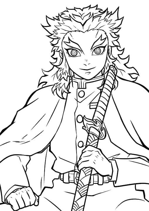 Desenho deImagem de Kyojuro Rengoku para colorir