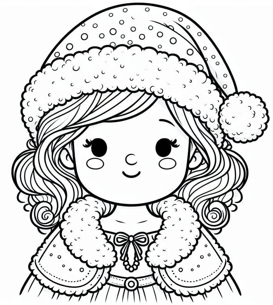 Desenho deImagem de Mamãe Noel para colorir