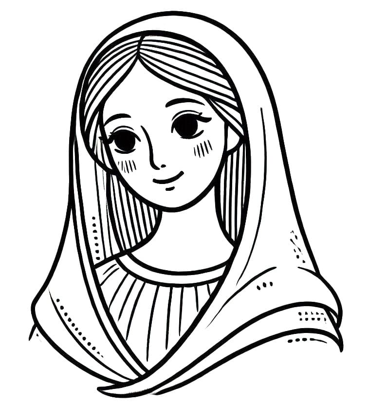 Desenho deImagem de Maria Mãe de Jesus para colorir