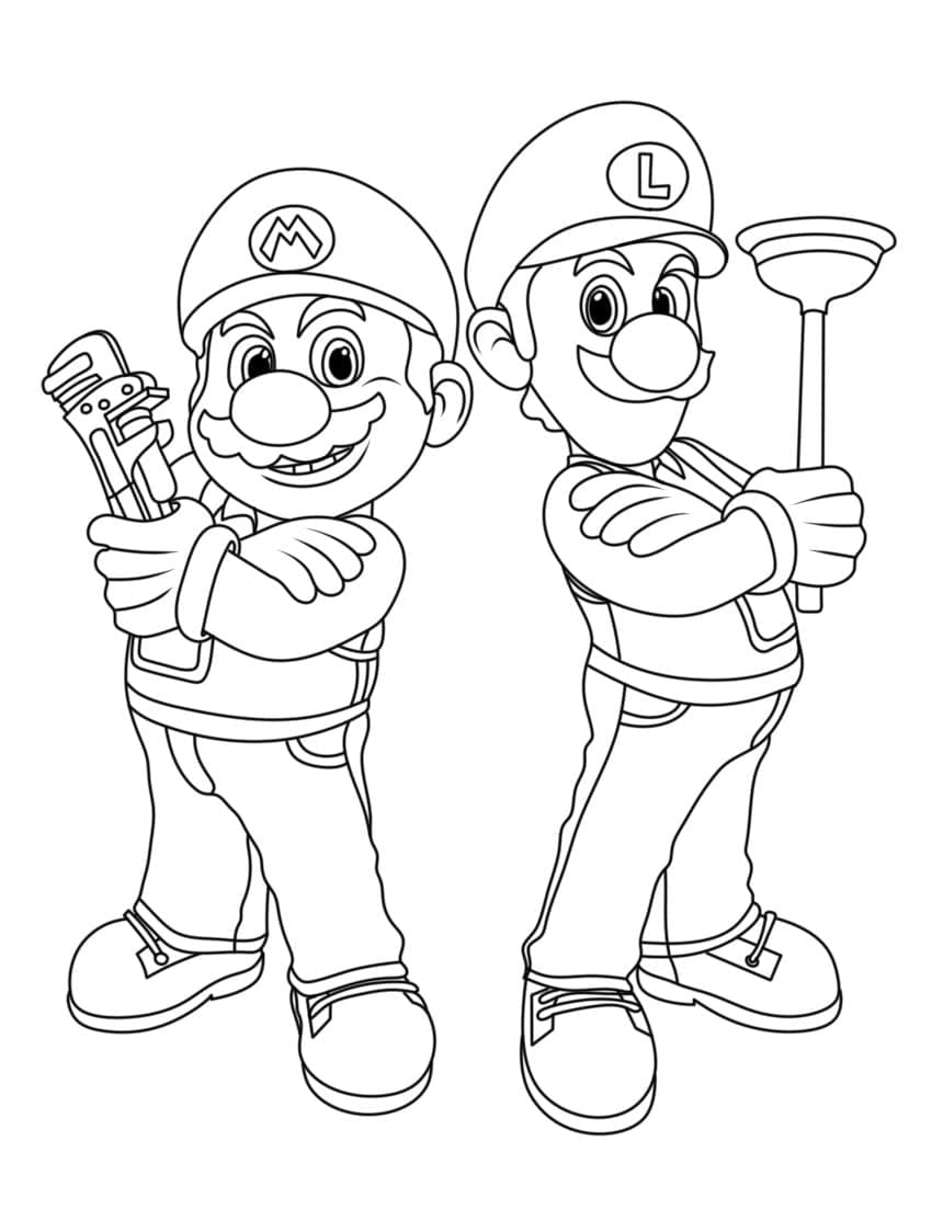 Desenho deImagem de Mario e Luigi para colorir