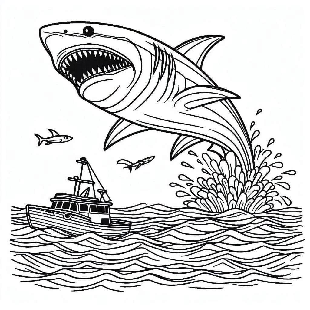 Desenho deImagem de Megalodon para colorir