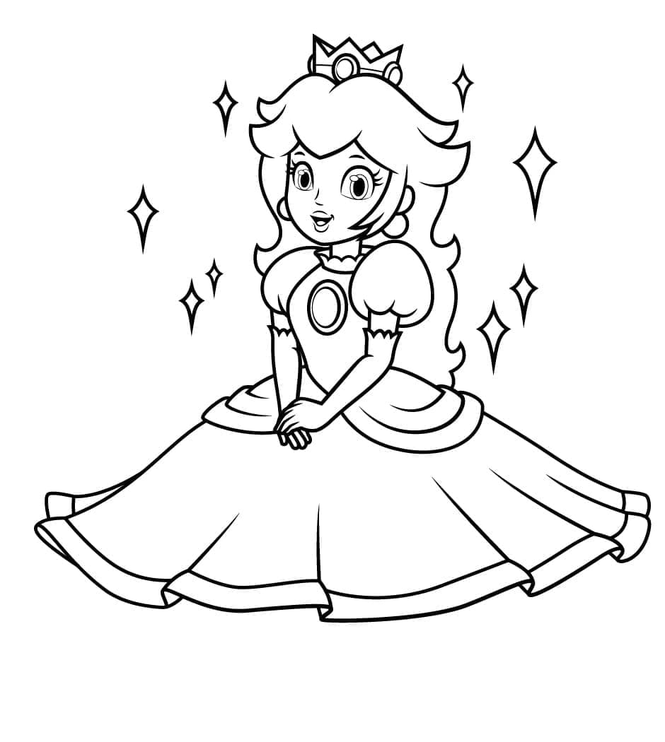 Desenho deImagem de Princesa Peach para colorir