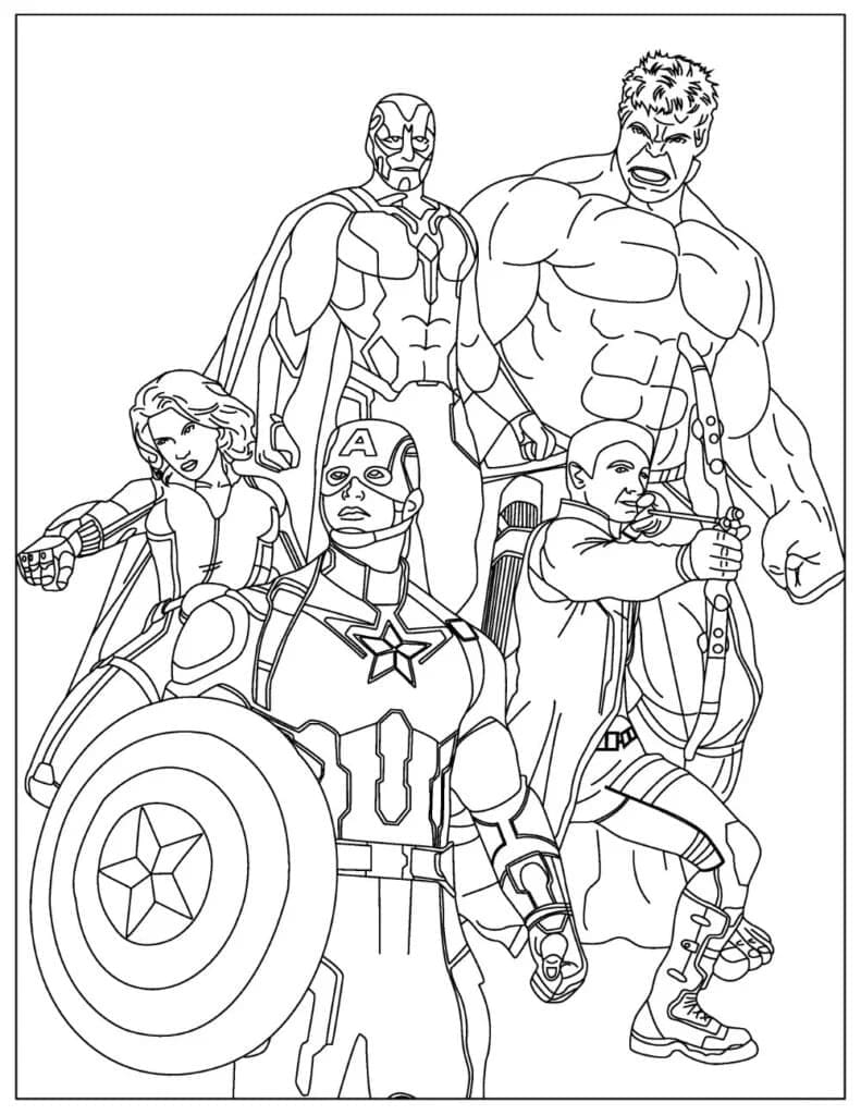 Desenho deImagem dos Vingadores para colorir