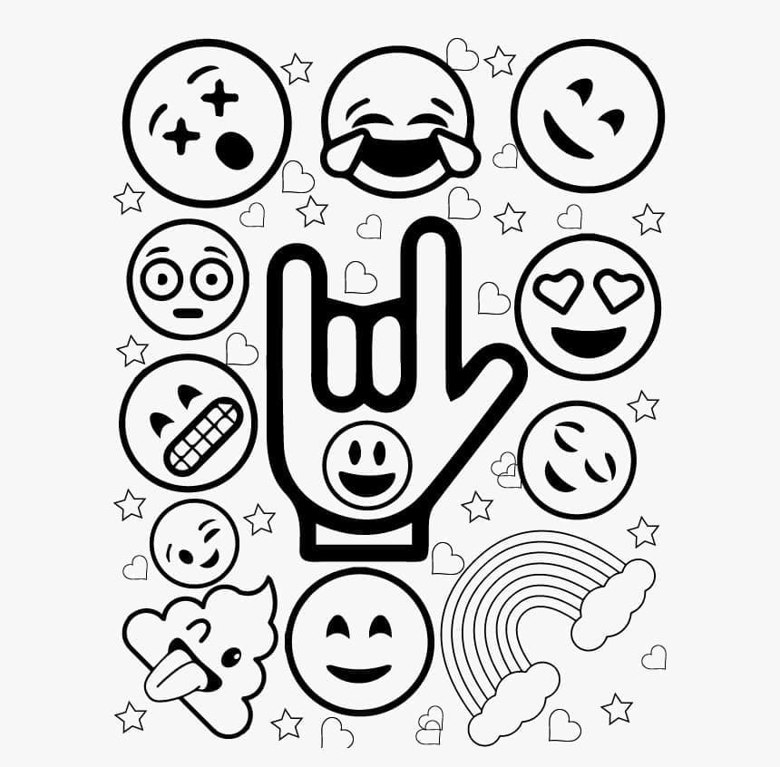 Desenho de Imprimível Emojis para colorir