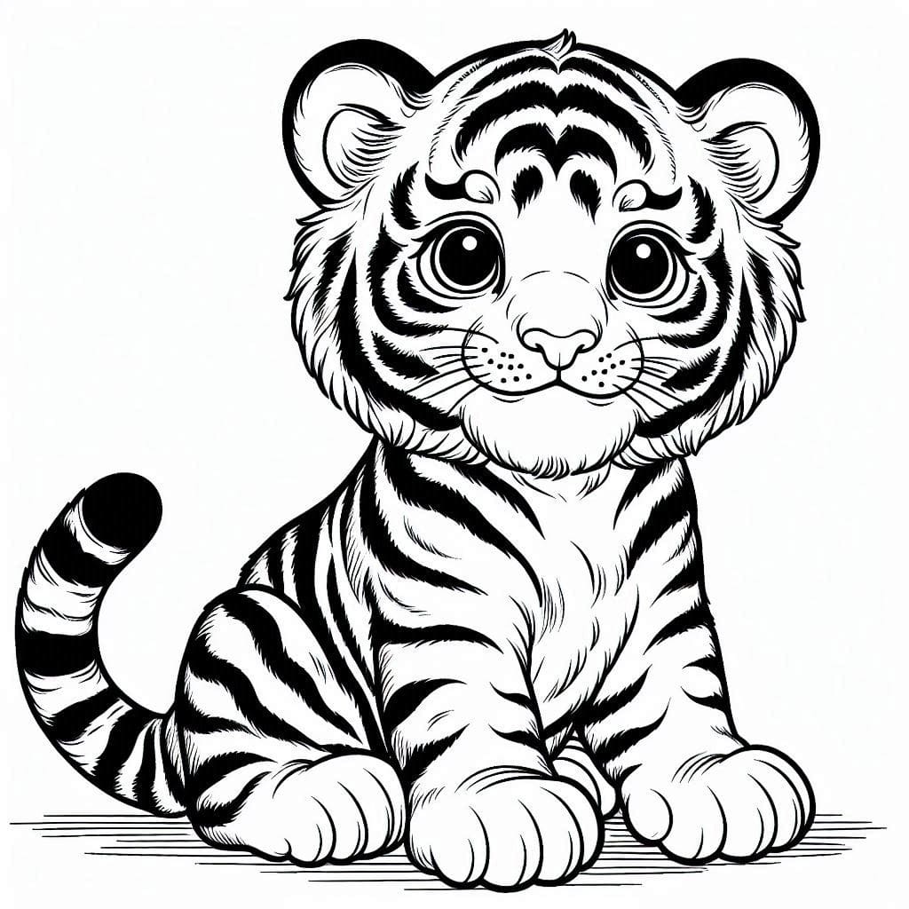 Desenho deImprimível Filhote de Tigre para colorir