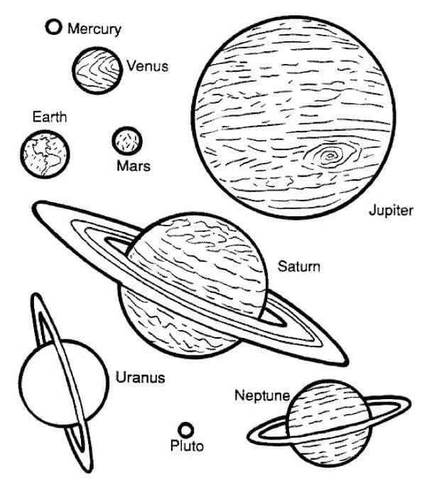 Desenho deImprimível Sistema Solar para colorir