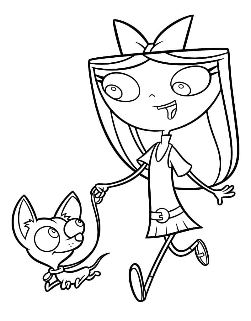 Desenho deIsabella de Phineas e Ferb para colorir