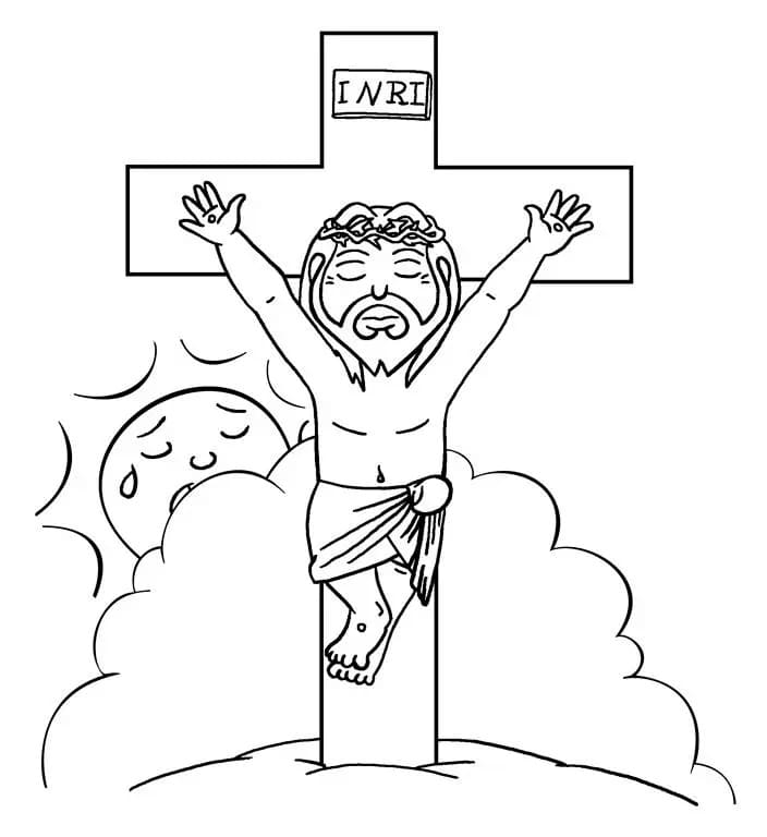 Desenho deJesus Crucificado Imprimível para colorir