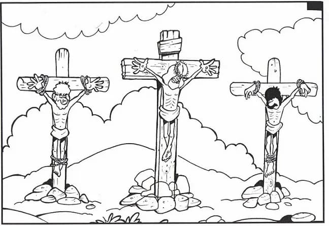 Desenho deJesus na Cruz 9 para colorir