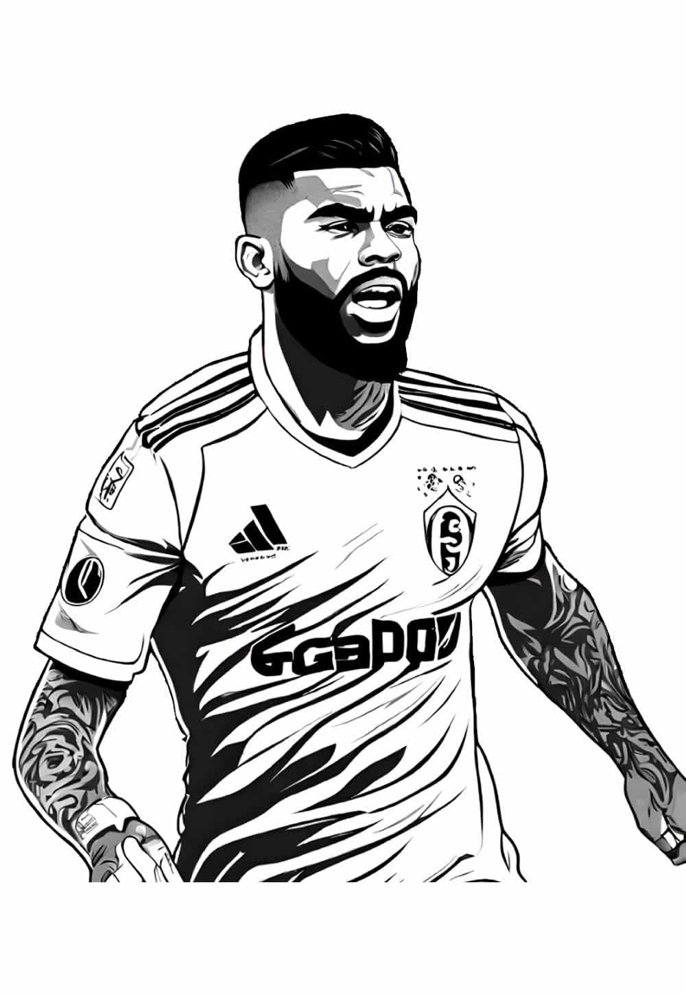 Desenho deJogador de Futebol Brasileiro Gabigol para colorir