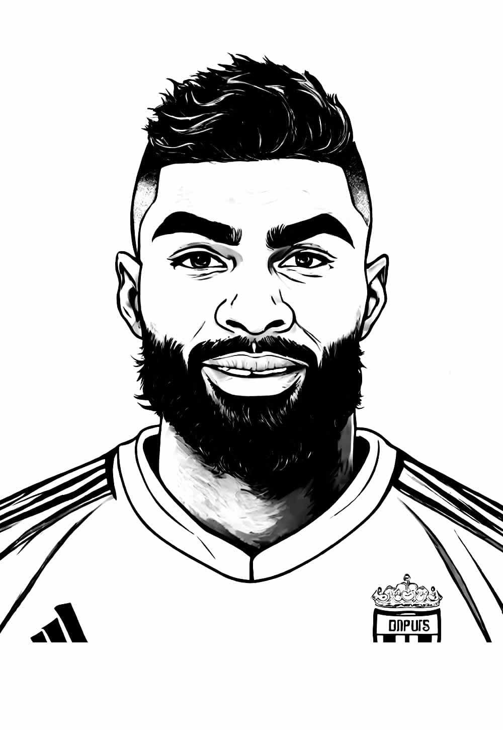 Desenho deJogador de Futebol Gabigol para colorir