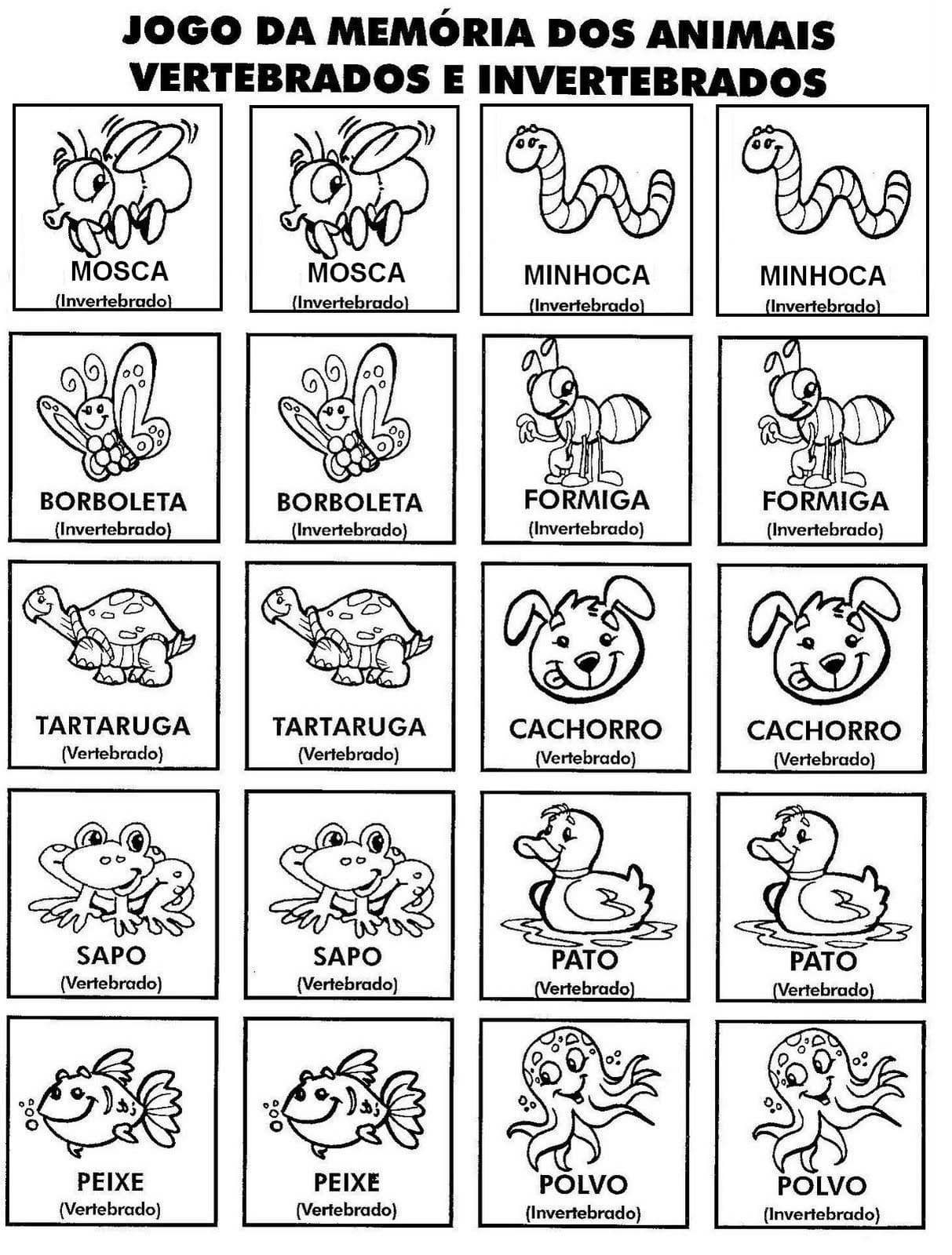 Desenho deJogo da Memória Dos Animais para colorir