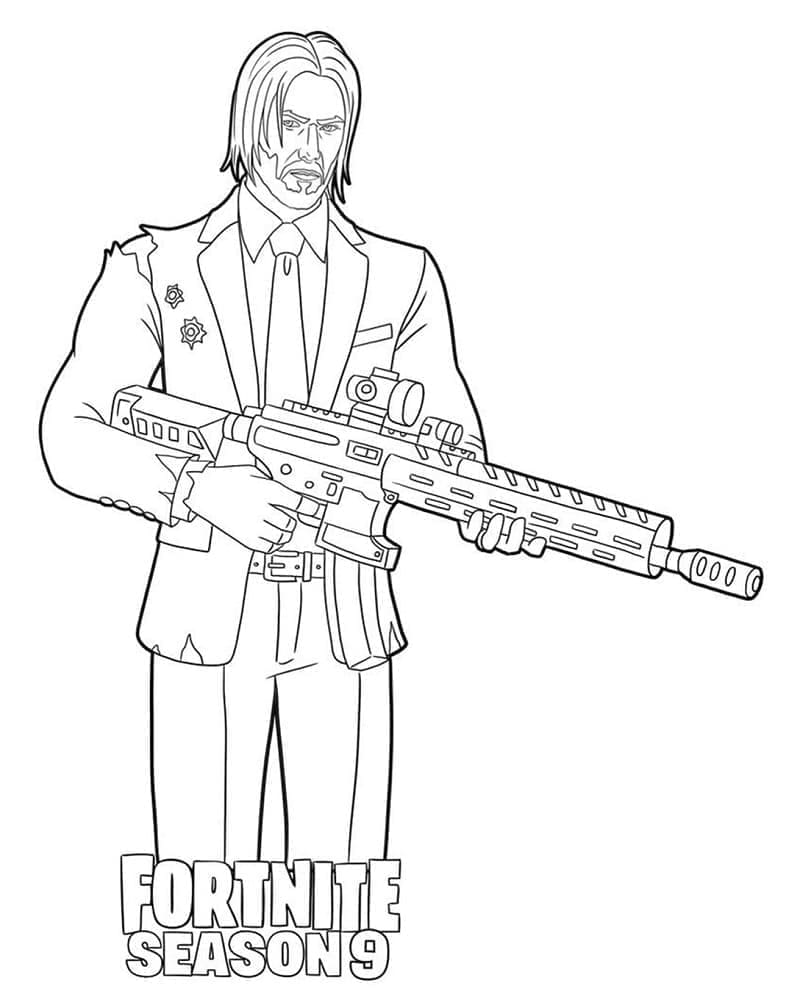 Desenho deJohn Wick de Fortnite para colorir