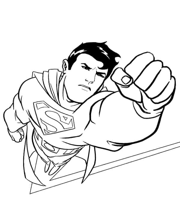 Desenho de Jovem Superman para colorir