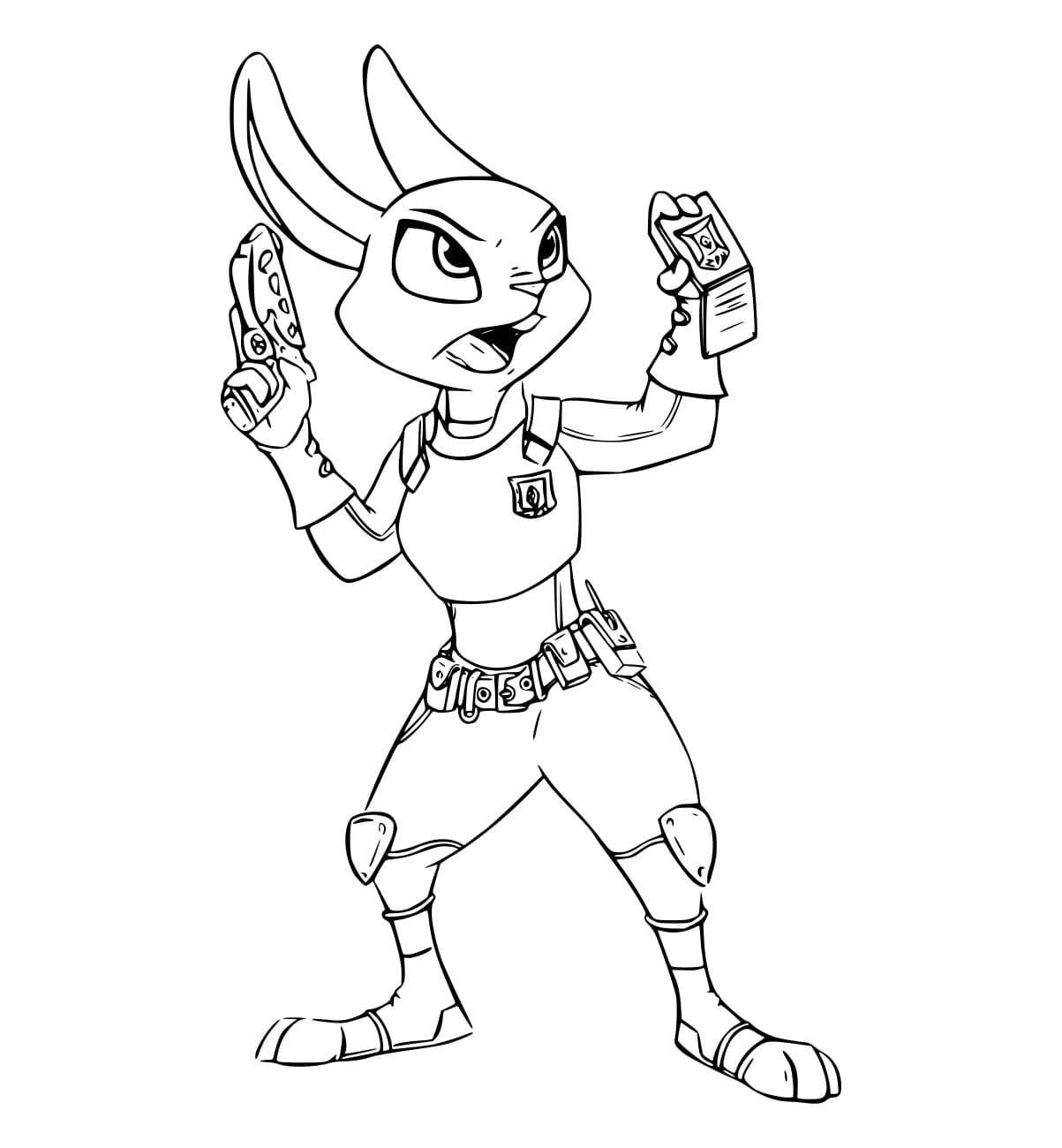 Desenho deJudy Hopps Segura A Arma para colorir