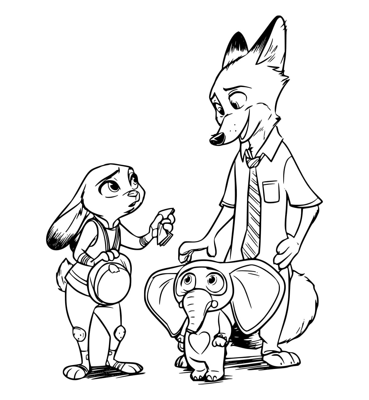 Desenho deJudy Nick E Finnick para colorir