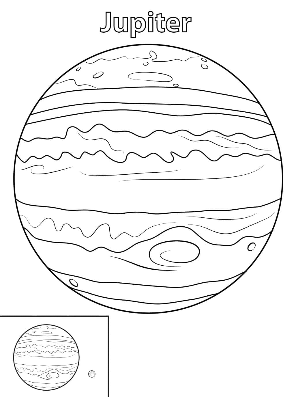 Desenho deJúpiter no Sistema Solar para colorir