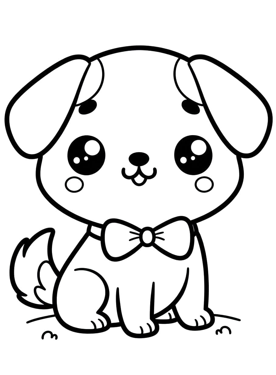 Desenho deKawaii Cachorro para colorir