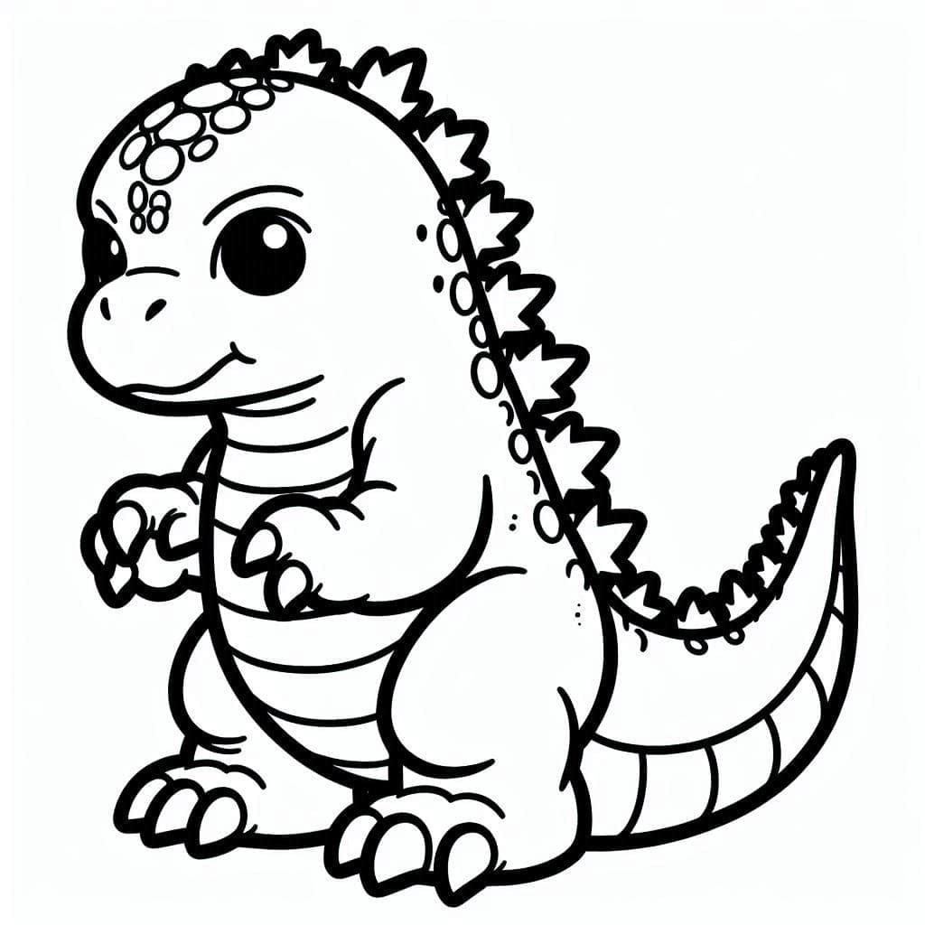 Desenho deKawaii Godzilla para colorir