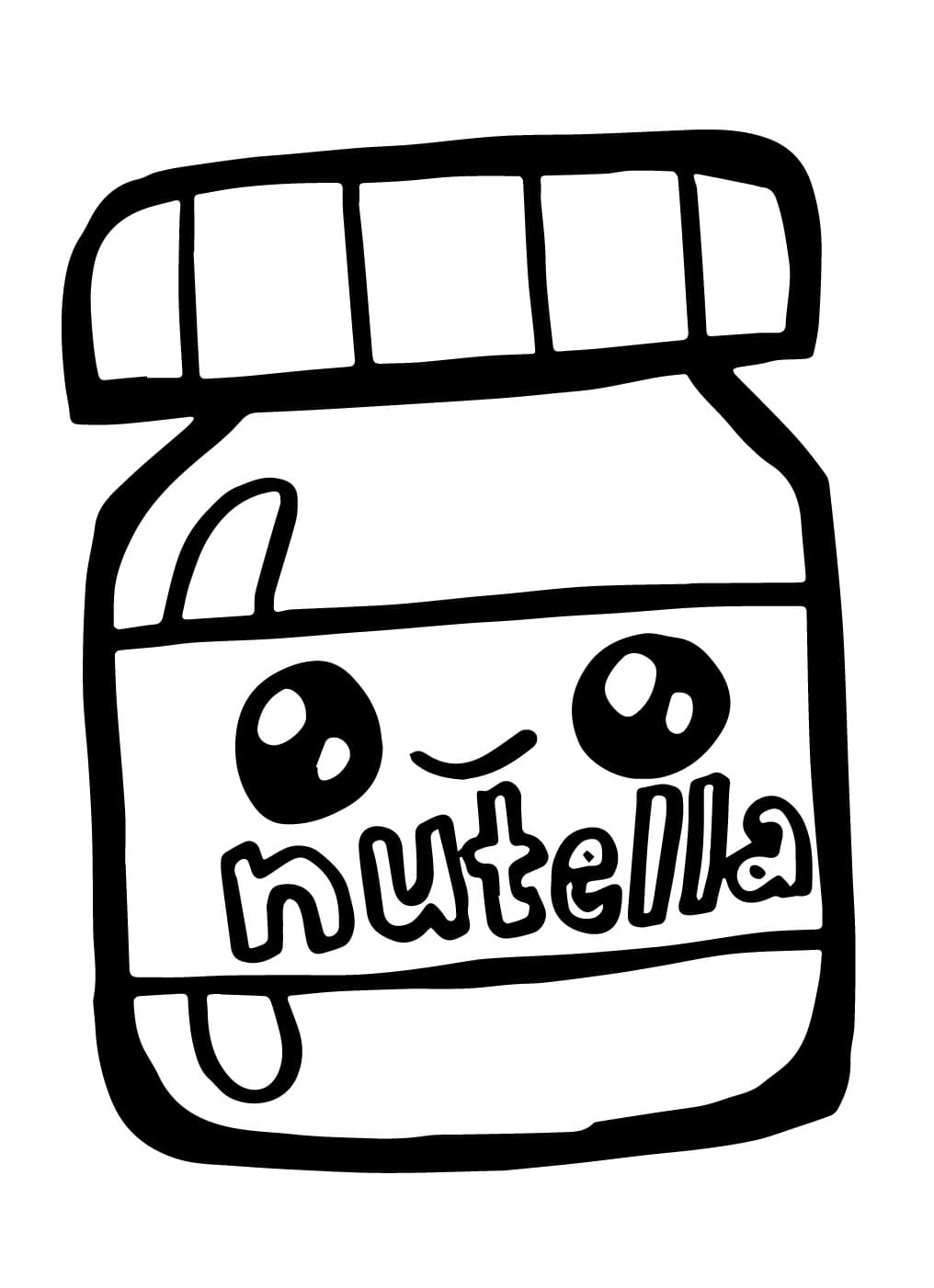 Desenho deKawaii Pote de Nutella para colorir