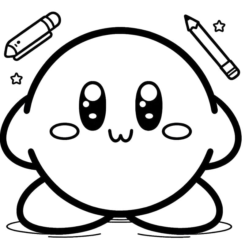 Desenho deKirby Bonito para colorir